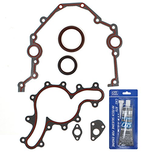 CNS Timing Cover Gasket Set with Front Oil Seal Compatible with 97-11 Ford/Mazda/Mercury 4.0L (4015cc/245cid) SOHC V6 12V, VIN Code