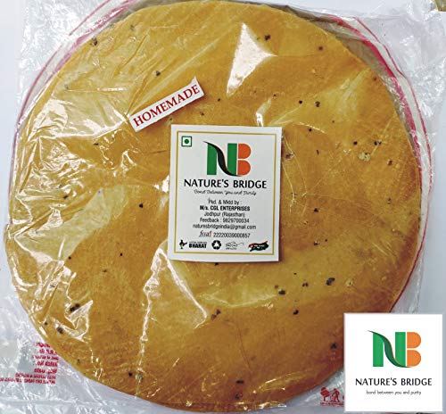 Natures Bridge Special Moong Dal Papad | 400 gm Pack | Homemade Papad, Zaaikedar Rajasthani Flavour Papad | Extra Thin And Have Full Size of 10 inches or 25 cm (B08FT85NB9) Amazon Price History, Amazon Price Tracker