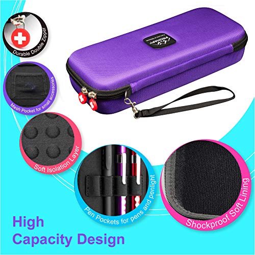 Image of PROHAPI Hard Stethoscope Case, Large Stethoscope Carrying Case with ID Slot, Compatible with 3M Littmann /ADC /Omron /MDF Stethoscope Includes Mesh Pocket for Nurse Accessories (Purple)
