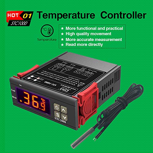 Diymore 011403 Stc-1000 Ac 10A 110V-220V All-Purpose Digital Led Temperature Controller Heating Cooling Thermostat 2 Relays Output thumb #5