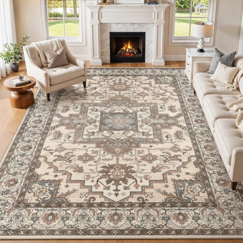 Tapete decorativo vintage 8x10 lavable antideslizante