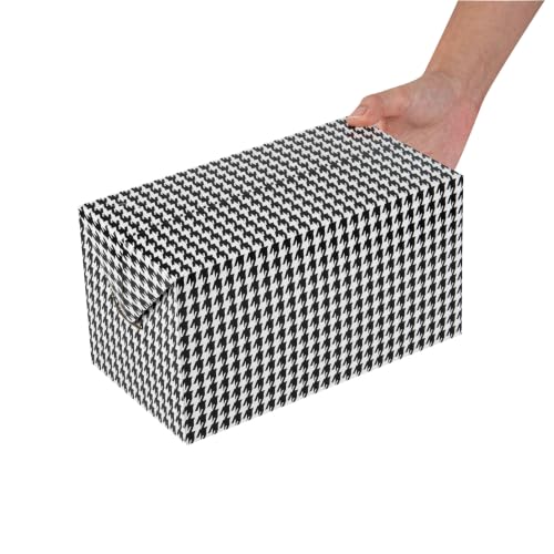 Image of Restaurantware Bio Tek 80 Ounce To Go Boxes 400 Rectangle Take Out Food Containers - Fast Top Closure Disposable Black Houndstooth Paper Carry Out Containers For Burgers Or Fried Chicken