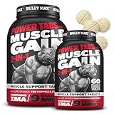 Bully Max 2-in-1 Muscle Builder Chewable Tablets for Puppies & Adult Dogs - Dog Vitamins & Supplements for Muscle Gain & Growth - Canine Puppy Multivitamins for All Breeds & Ages - 60 Tabs (2 Bottles)