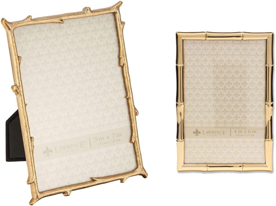 Lawrence Frames Gold Metal and Burnished 5x7 Picture Frames (Set of 2)