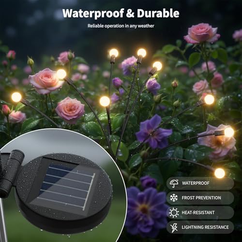 Outdoor Solar Lights Waterproof (2 Pack, 20 LED), Fairy Garden Decor, Fairy Tale Courtyard Decor, Firefly Lights, Solar Garden Lights, Solar Landscape Lights, Gifts for Women Who Have Everything - image 6