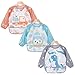 ElecMotive 3pcs Bavaglino Maniche Bavaglino Manica lunga Impermeabile Grembiule Bambini Piccoli 6 a 36 (Set di 3 A)