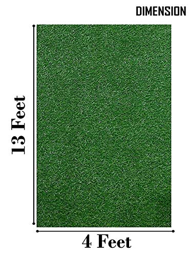Image of Yellow Weaves 35 Mm High Density Artificial Grass Carpet Mat For Balcony, Lawn, Door (4 X 13 Feet), Green