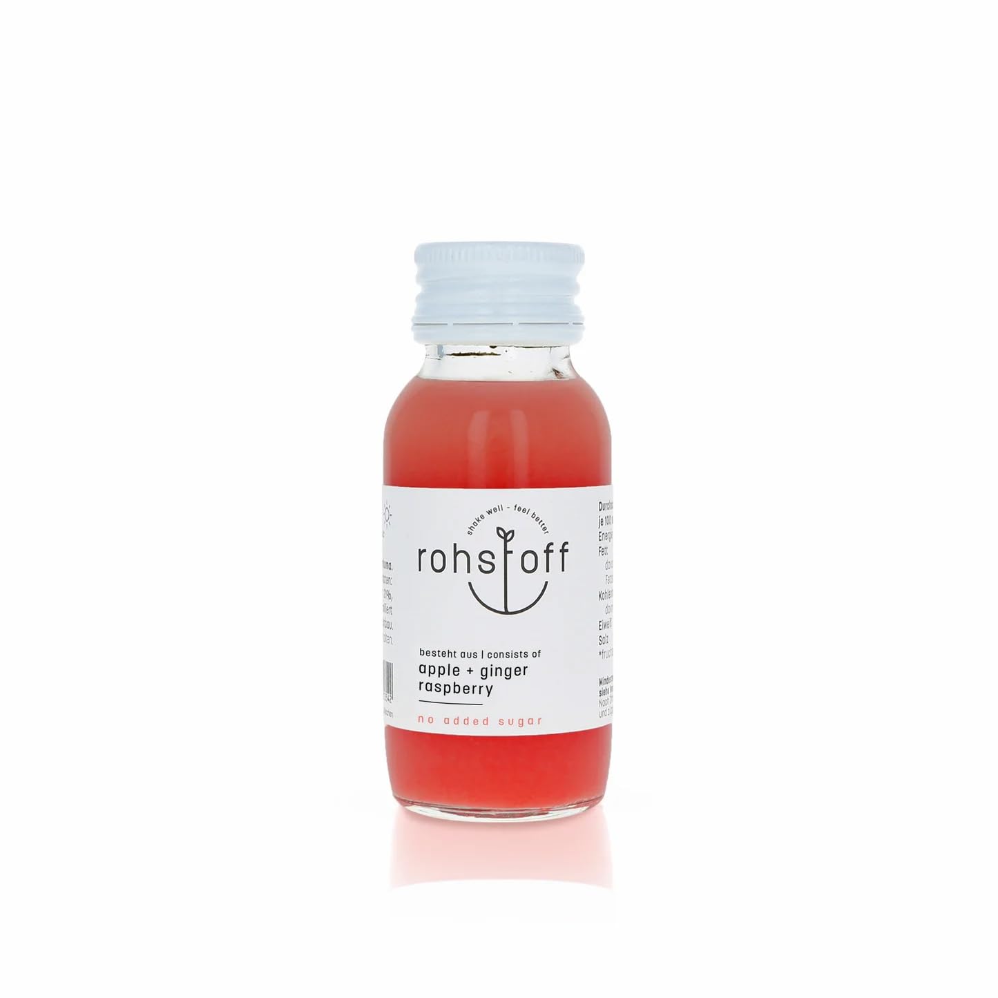 Bio Apfel Ingwer Himbeer Shot von Rohstoff organic 15 x 0,06 L