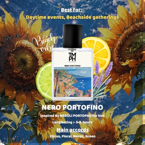 Image of TMPerfumehouse Nero portofino EDP for Men & Women | Fresh, Citrusy & Long Lasting Perfume Spray | Aromatic, Citrus & Musky Fragrance | Luxury Gift for Him & Her | TMPH | 50ml