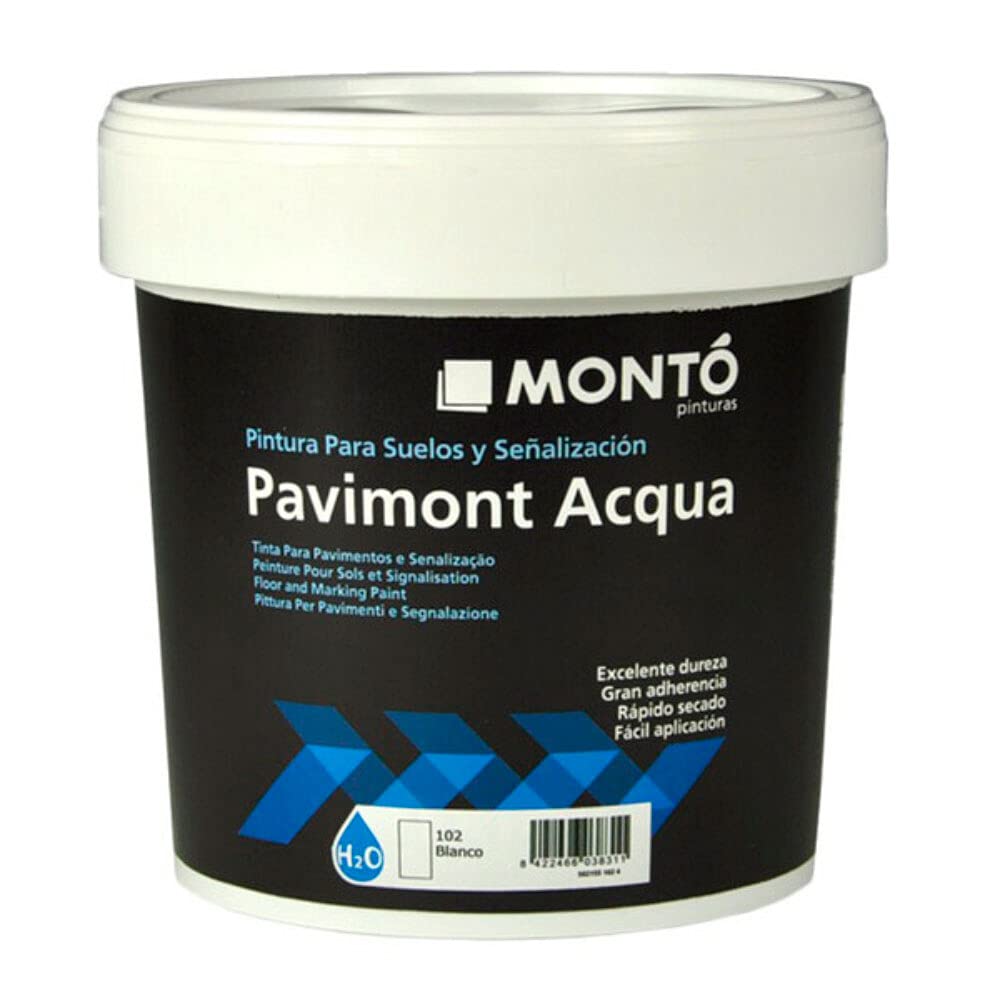 Montó Pintura al Agua para la Señalización de Suelos, Vados, Parkings, Terrazas, Carreteras. Pavimont Acqua (4L, Gris 189)