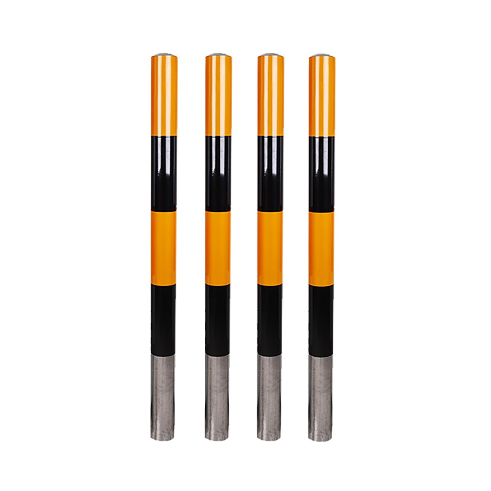 SGKOMN Heavy-Duty Safety Bollard Posts - Rustproof & Waterproof Traffic Barriers for Driveways, Reflective Security Bollards, 4pcs-yellow-39.4 * 4.5in