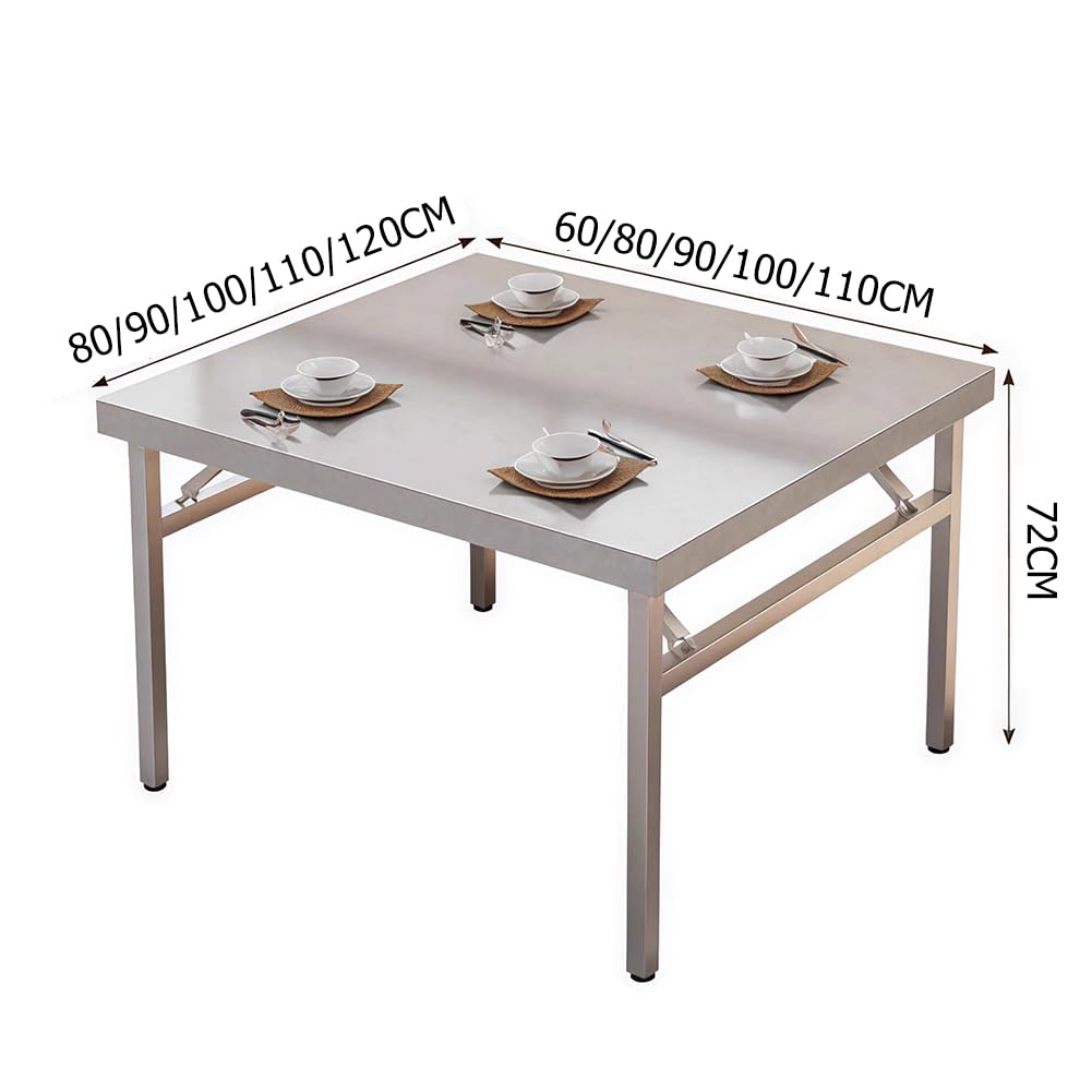 Mesa de trabajo plegable de acero inoxidable para cocinar al aire libre, preparación de alimentos y utilidad, mesa de embalaje de metal, 100 x 60 cm, diseño versátil y multiusos