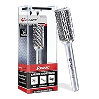 EZARC SB-5 Hartmetall Frässtifte mit 1/4-Zoll(6mm)-Schaft – Doppelschnitt Drehfeile Zylinderendschnitt, Schneidefräser, Schneidefräser, Schneideisen für Stahlmetallbearbeitung, Polieren und Gravieren…