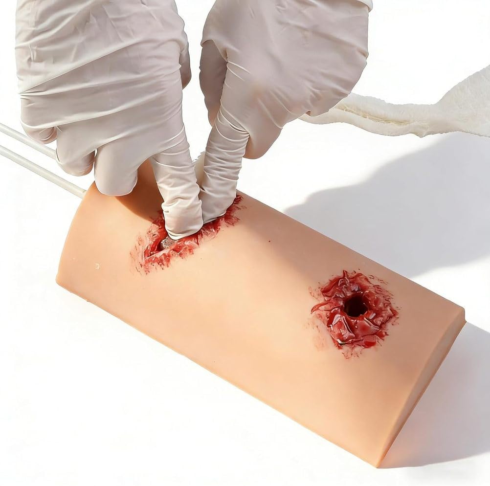 Simulador de Entrenamiento de Heridas Modelo de Brazo con Torniquete Simulador de Control de Hemorragias Modelo de Entrenamiento con Torniquete para Laceraciones Kit de Práctica de Suturas