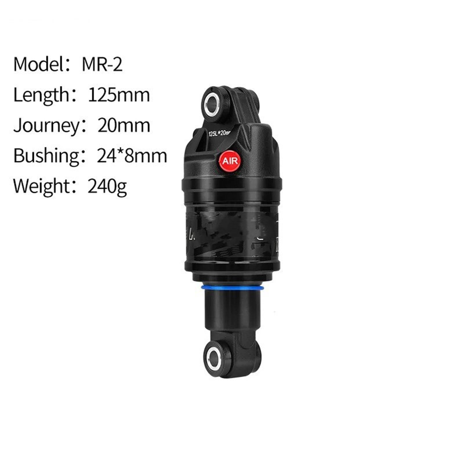 suspensión neumática trasera amortiguadores Amortiguador De Aire Para Bicicleta De Montaña, De Aleación De Aluminio, Ajustable, De 165 Mm Y 190 Mm.(165mm)