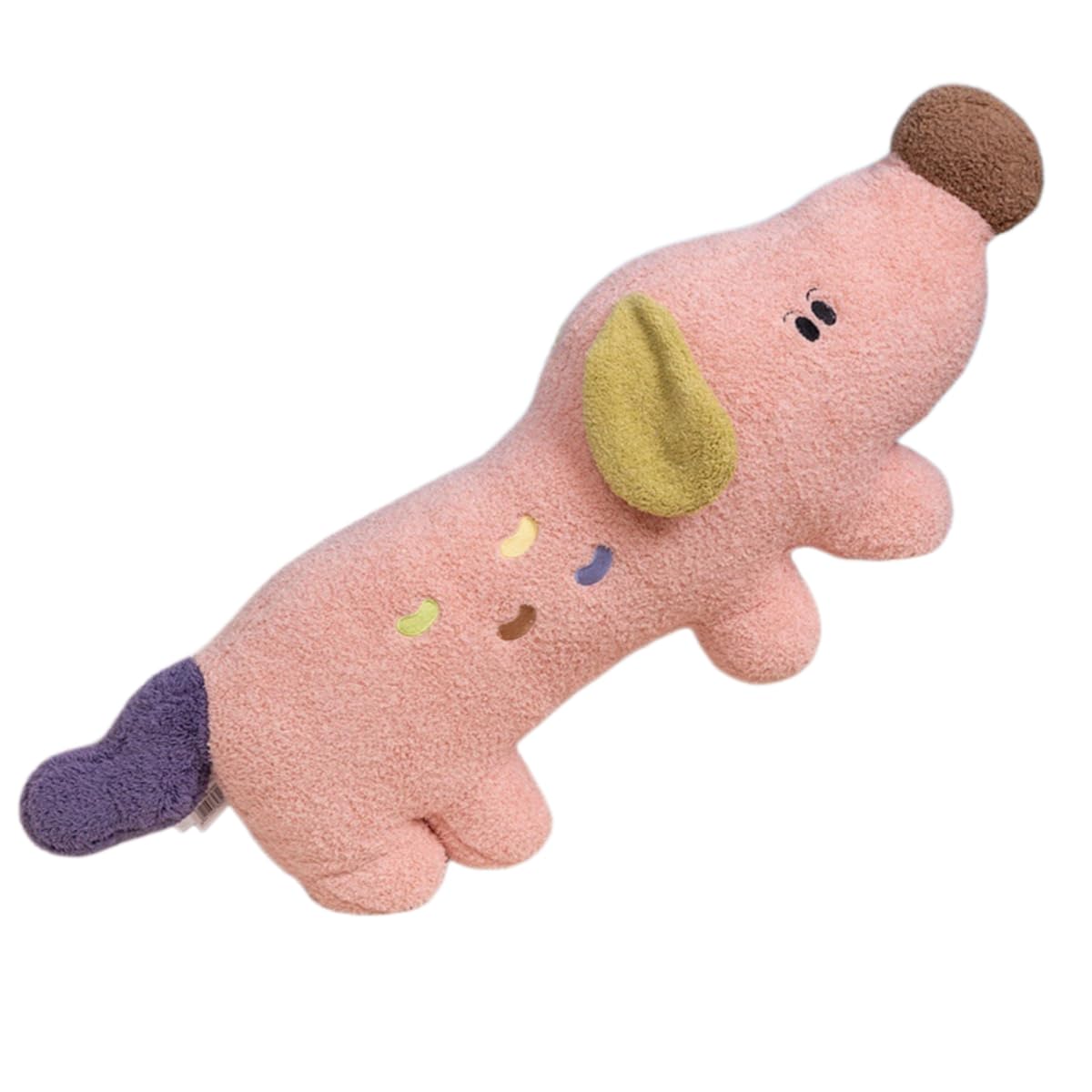 Körperkissen in Hundeform – langes Plüschtier, umarmende Nackenrolle, niedlich, gefüllt, Welpe, Wurfkissen zum Schlafen, Bein, Bett, Sofa, Stuhl, Rückenstütze für Zuhause, Geschenk, Rosa