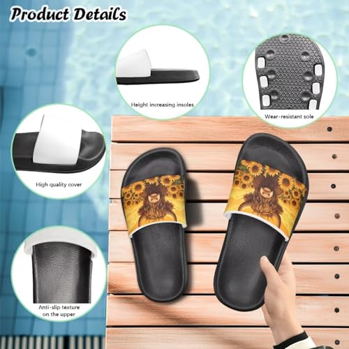 Image of Unisex Slides for Girls Boys Comfortable Slippers Slides Non-slip Shower Shoes House Fashion Thick for Indoor & Outdoor Gifts