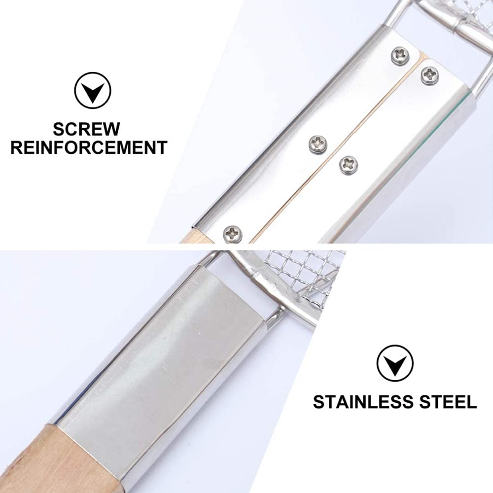 Cucharón Colador Cuchara Desnatadora De Acero Inoxidable Con Mango De Madera, Utensilio Para Freír Papas Fritas De Cocina, Espagueti, Fideos, Herramienta (diámetro 24 Cm / 9,44 Pulgadas)