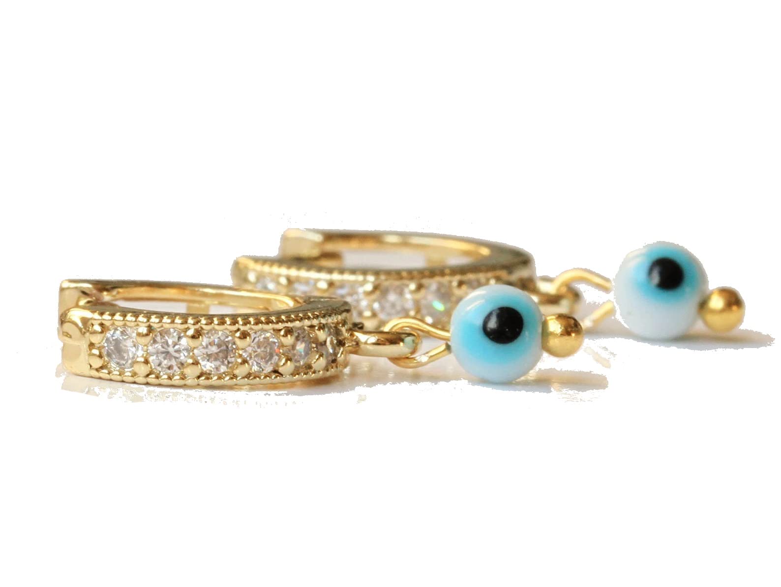 Creolen Evil Eye Charm Ohrringe/Zirkonia Ohrringe/Resin Schmuck gold/Geschenk für Sie/Trend Schmuck/Auge Creolen/Glück Schmuck