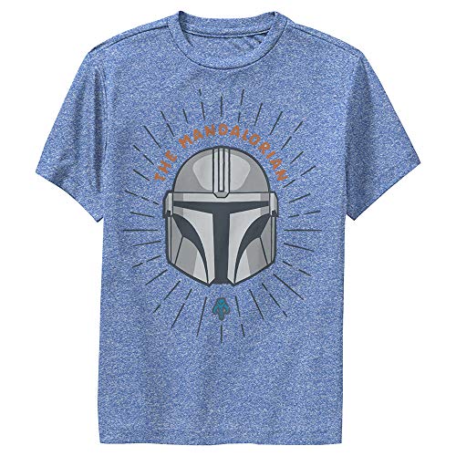 STAR WARS Boy's The Mandalorian Helmet Cartoon Performance Tee