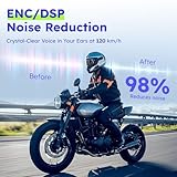 MAXRUNON Helmet Bluetooth Headset With Smart Voice Control, 4 Riders Motorcycle Intercom, Bluetooth 5.4 with Audio Multitasking/Universal Pairing/Radio/IPX7 Waterproof for Snowmobile/ATV, Double Pack - Image 8