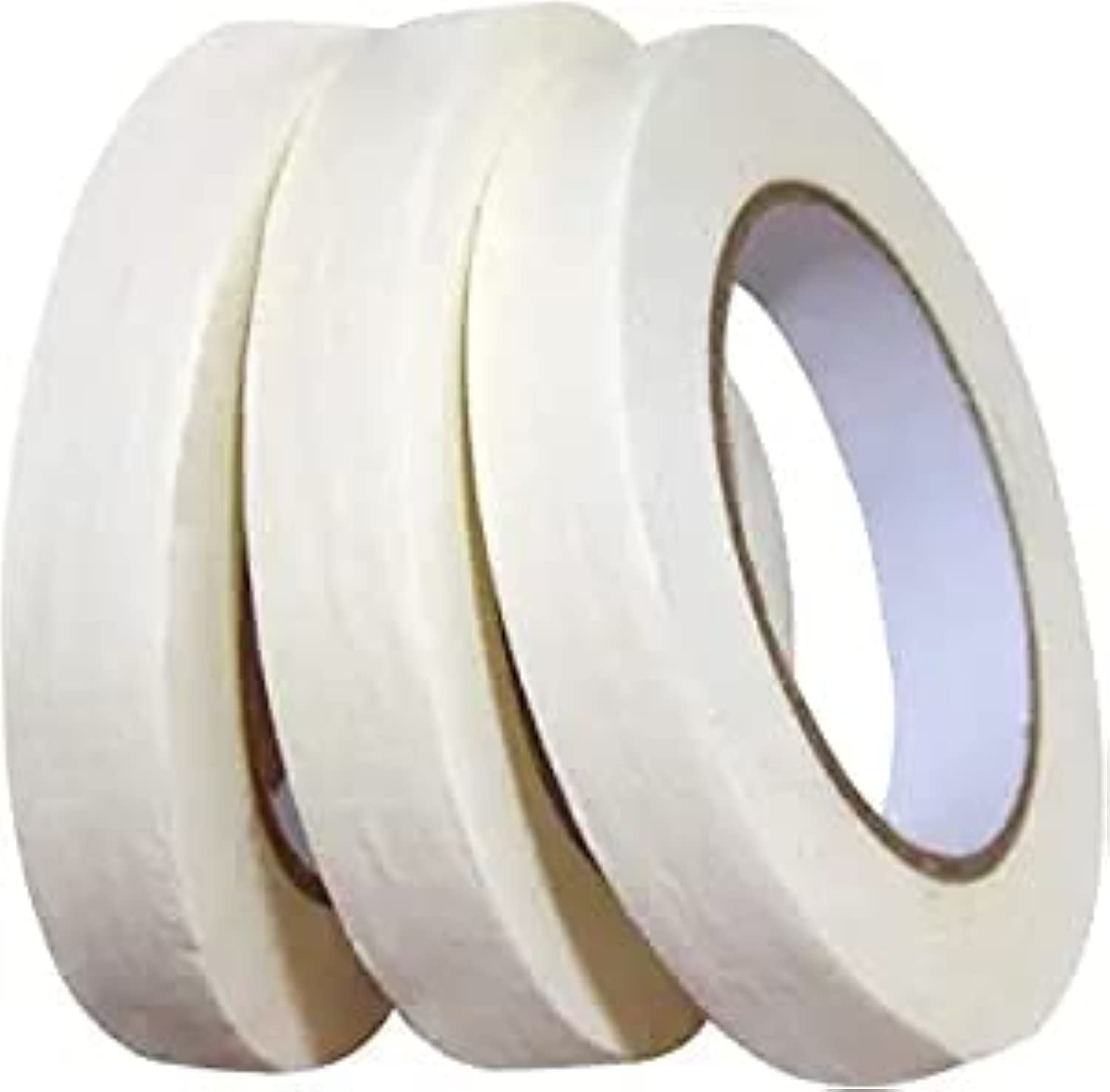 KASTWAVE White Masking Tape 3 Pack, General Purpose Beige Painter's Tape 0.7inch x 164ft（50m）, 492ft（150m） In Total, For Painting, Labeling, Packing, Craft, Art, etc.