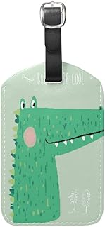 Coccodrillo Cartone Animato Animale Carino Etichette per Bagagli Viaggio in Pelle Valigie Bagaglio Etichetta Indirizzo Nome Id Tag per il Aereo Identificare(3PACK)