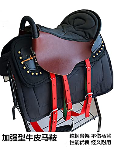 Cowhide Saddle Seat Cushion Armsteun Pure lederen zadel complete set van zadel volledige set van lederen zadel paard… - Image 3