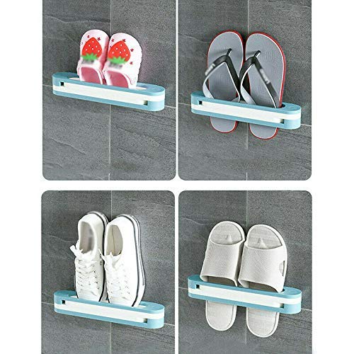 Drake Plastic 3 In 1 Wall Mounted Shoe Storage Rack Folding Slippers Shelf Sandals Holder Bathroom Home Storage Tools (Multicolour) 1