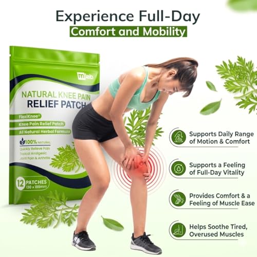 Image of FlexiKnee Warming Herbal Patches - Adhesive Heat Patches for Knees & Body - Flexible Fit, Lightweight Design (Knee Patch 3-Pack, 36, Count)