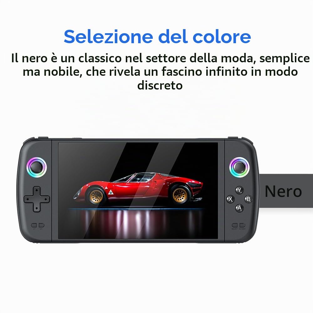Nuova console di gioco portatile M27, 64 GB di memoria interna con 20.000 giochi, sistema Linux, schermo IPS da 7 pollici, console portatile mini arcade tascabile, uscita HD (grigio, 64 g)