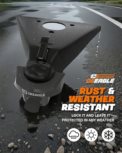 Image of DEEAGLE Trailer Locks Ball Hitch Fits 2-5 /16 inch Couplers | Heavy Duty Trailer Hitch Locks, Anti-Theft Ball Hitch Lock for RV Travel Trailer, Black