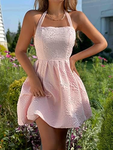 princess polly baby blue dress Halter Neck Maxi Dress SHEIN Swim Summer Hollow Out Tie Backless Halter  Neck Cover Up Dress Without Bikini P 13509325 Beach Cover Up Maxi Dress main image 1