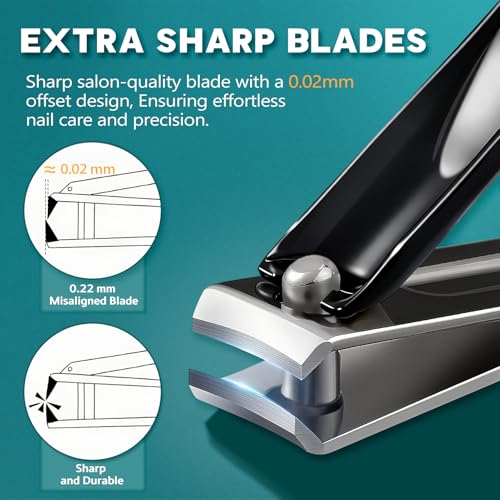 Image of Heavy Duty Toenail Clippers for Thick Ingrown Nails Fingernail Set (5Pack - Ebony)