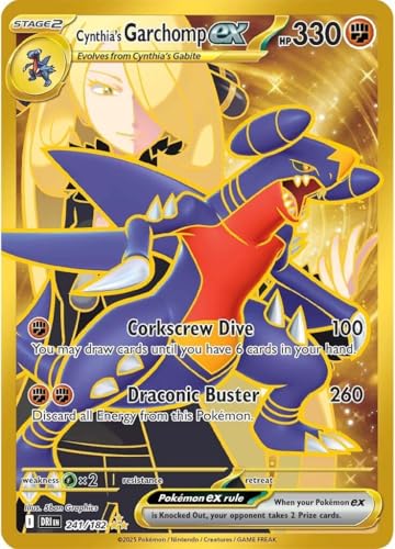 Pokemon - Cynthia’s Garchomp ex 241/182 – Destined Rivals – Gold Card – Secret Rare – Foil Pokemon Card