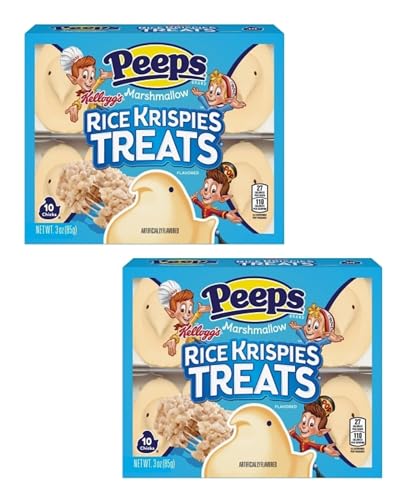 Peeps Rice Krispy Chicks - Pack of 2-10 Count Boxes - 20 Total Peeps - Start a New Tradition This Easter Season - Great for Easter Baskets - Share with Everyone