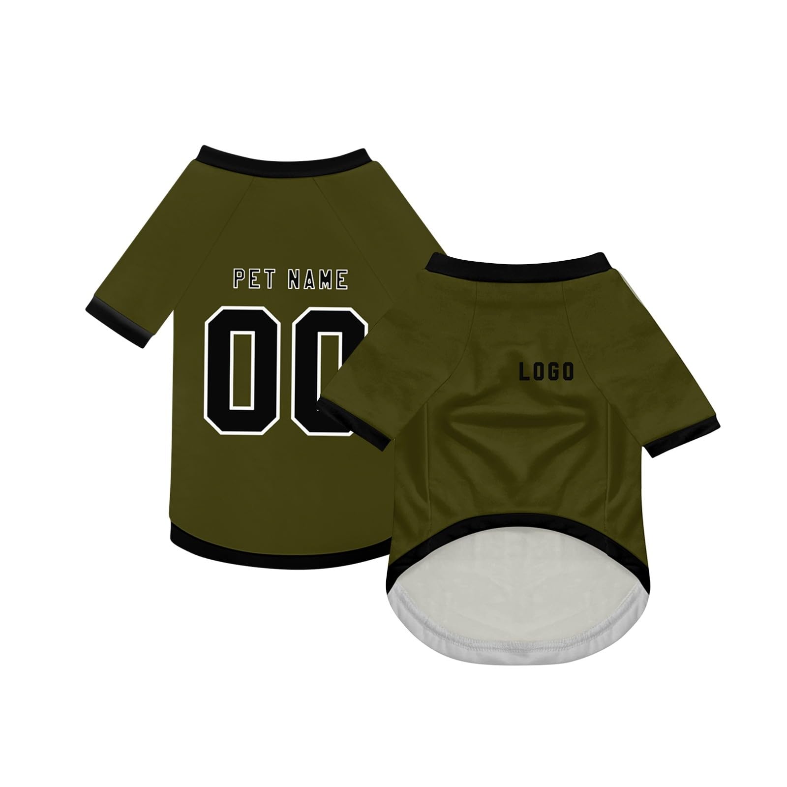 Dog Custom Football T-Shirt with Name Number or Logo ，Breathable Lightweight Polyester Doggy Tee,Sporty Pet Jersey Vest For Small, Medium & Large Dogs Clothes，Personalised Football Jersey Pet Shirt