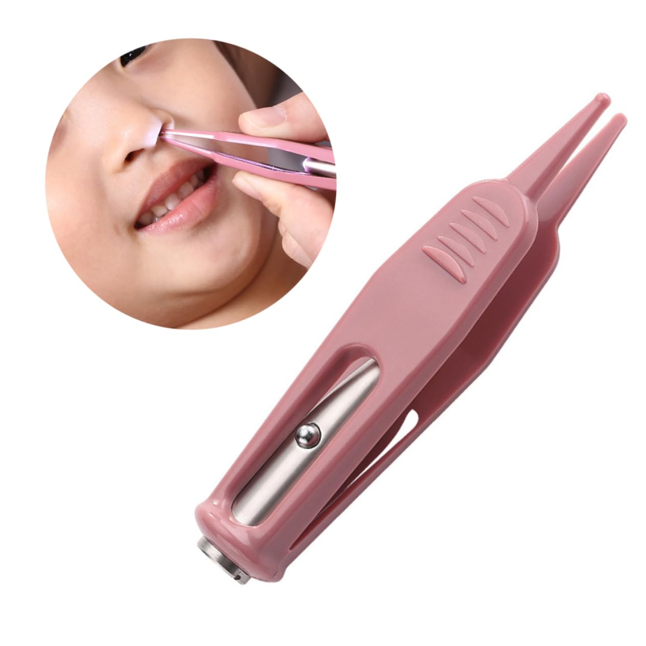 BESTonZON Clip De Nettoyage Du Nez Led 2 PièCes Outil De Soin Des Oreilles BéBé Portable SéCurisé Avec Pointe Ronde PoignéE AntidéRapante Pour Maison Et Voyage