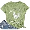 The-Chicken-Whisperer-Shirt-for-Women-Cute-T-Shirts-Funny-Grphic-Mom-Life-Tees-Tops-Farm-Country-Casual-Tshirt The Chicken Whisperer Shirt for Women Cute T Shirts Funny Grphic Mom Life Tees Tops Farm Country Casual Tshirt (Green-1, M)