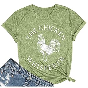 The-Chicken-Whisperer-Shirt-for-Women-Cute-T-Shirts-Funny-Grphic-Mom-Life-Tees-Tops-Farm-Country-Casual-Tshirt The Chicken Whisperer Shirt for Women Cute T Shirts Funny Grphic Mom Life Tees Tops Farm Country Casual Tshirt (Green-1, M)
