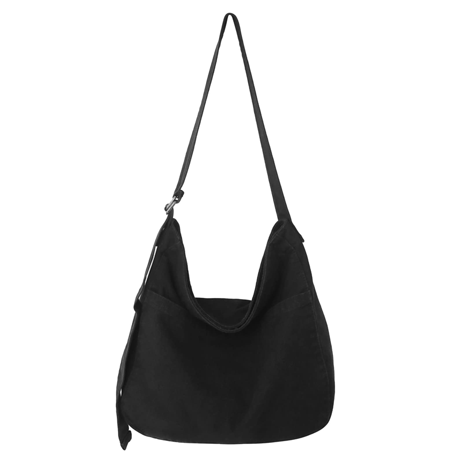 X SIM FITNESSX unisexe string Bag Oxford sac à bandoulière simple pour femme Shopping Bag quotidien/bureau/école/voyage sac en tissu de mode (Noir)