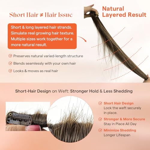 Image of Sunny Hair Clip in Hair Extensions Real Human Hair Blonde Ombre 20 Inch | Human Hair Clip in Extensions, Added Flowing Shape with Natural Movement for Family Gathering with a Soft Finish 120g