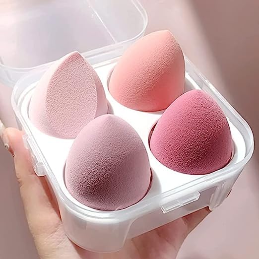 Khelni 4pcs Makeup Blender Cosmetic Puff Makeup Sponge with Storage Box Foundation Powder Sponge Beauty Tools Women Make Up Accessories-image-45