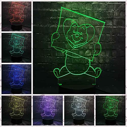 3D Kids Night Light LED Piglet Shape Night Lights Illusion Lamp 16 Colors Changing Touch & Remote Control Table Desk Lamps Led Lights for Bedroom Home Decoration Kid Birthday Day Gift