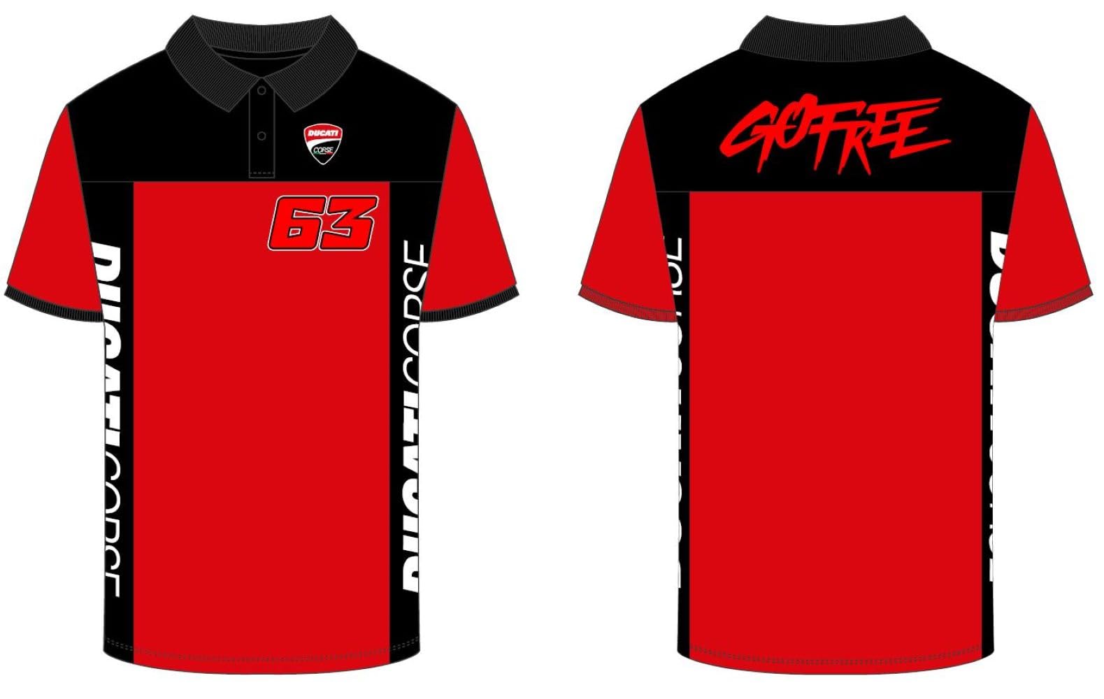 63 Polo Bagnaia - Ducati Dual Line, Men, XL, Black