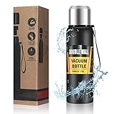 Thermosflasche Thermoskanne Isolierflasche 750ml, Vakuumisolierte Doppelwandige Trinkflasche aus Edelstahl Heiß und kalt halten, BPA-frei, 100% Auslaufsicher für Sport, Outdoor, Reisen (750ML)