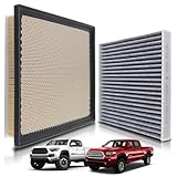 partszen 17801-0P100 Cabin and Engine Air Filter Fit for Toyota Tacoma (3.5L Only)2016-2023 Replace