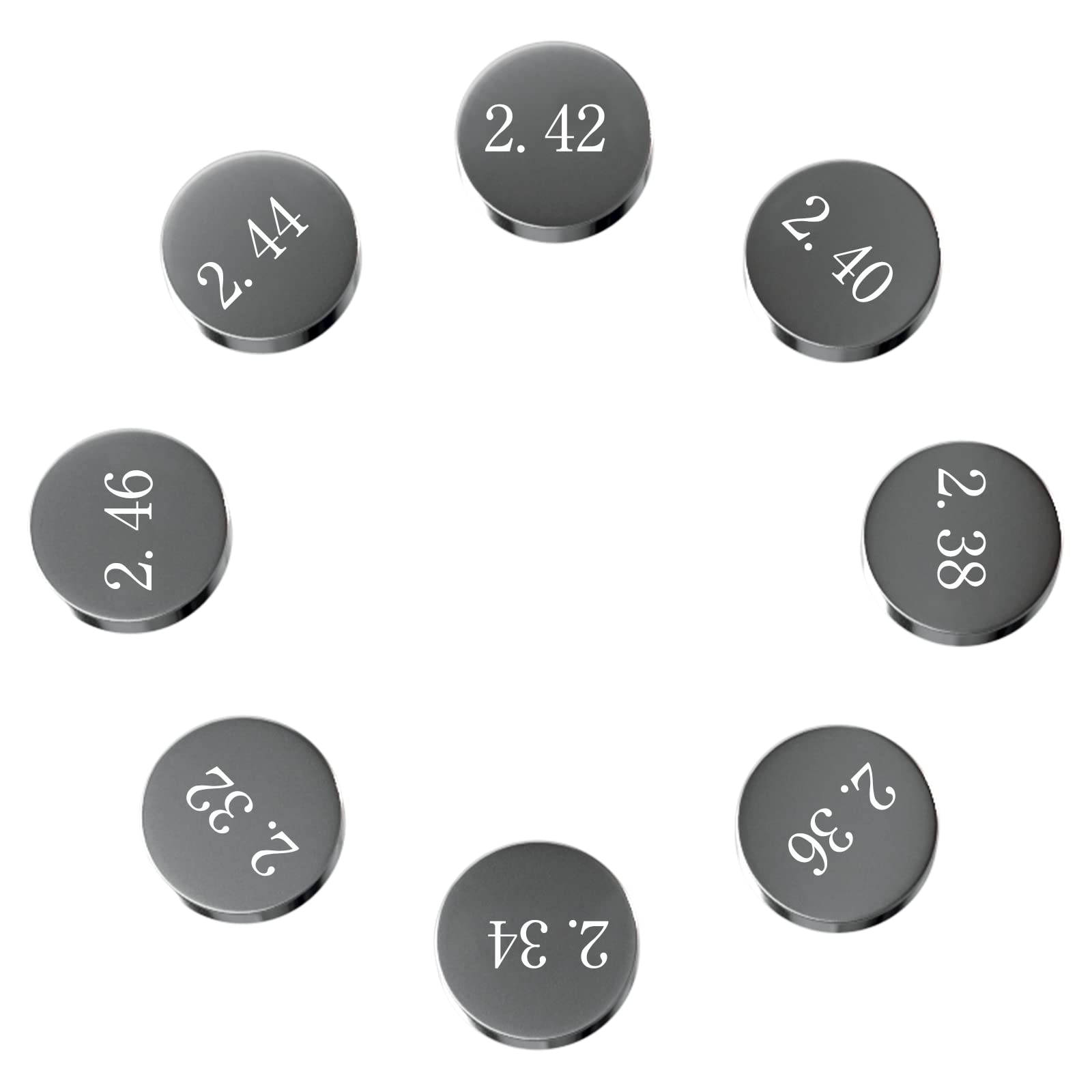 Road Passion 8.85mm Pastillas De Reglaje Valve Shim kit 1.72mm-2.60mm 45 PCS Compatible para 450 SX-F 2007-2021 450 XC-F 2008-2020 450 XC-W 2014-2016 450 SX 2009-2011