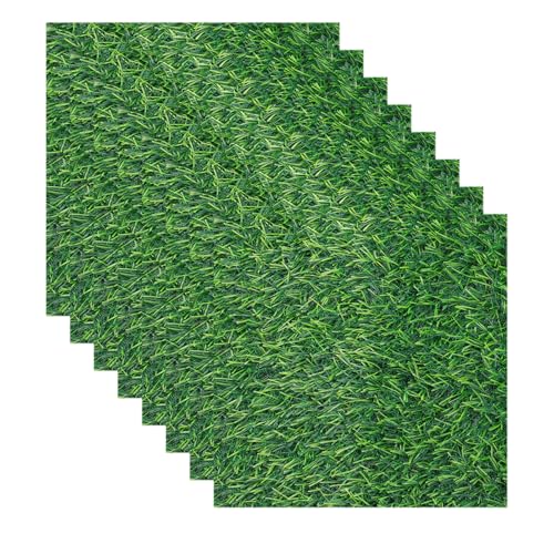 QUARKZMAN 8 Pcs Alfombra De Césped Artificial, 30cm x 30cm x 2.5mm Césped Falso Realista Para Decoración De Jardín Exterior Patio Césped Paisaje