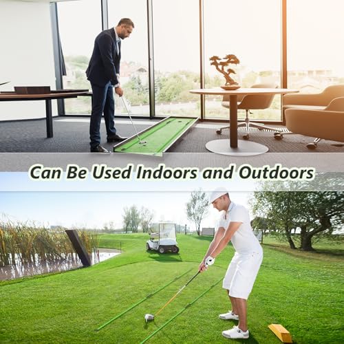 flintronic Golf Alignment Sticks, 2 Stück Klappbar Golfübungsstangen mit Durchsichtigem Aufbewahrungsrohr, Alignment Übungsstangen Schwunghilfe Golfübungsgerät Richtungsanzeige zum Zielen Putten, Grün